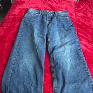 Urban Planet Wide-Leg Denim Jeans in Blue Wash